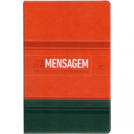  Bíblia A Mensagem - capa bicolor laranja e verde Bíblia em linguagem contemporânea