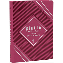  Bíblia Sagrada com letra extragigante Capa flexível em couro sintético e beiras douradas com índice digital