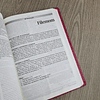 Bíblia de estudo NVI Pink Capa flexível PU com beiras prateadas