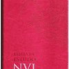 Bíblia de estudo NVI Pink Capa flexível PU com beiras prateadas