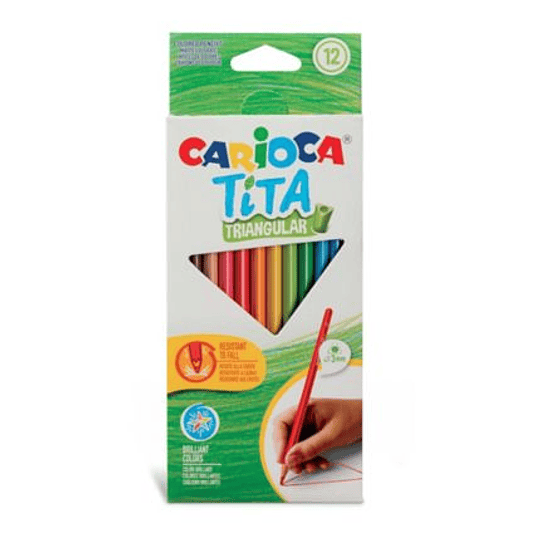 Lápis de resina Carioca Tita - triangular - variados - Pacote de 12