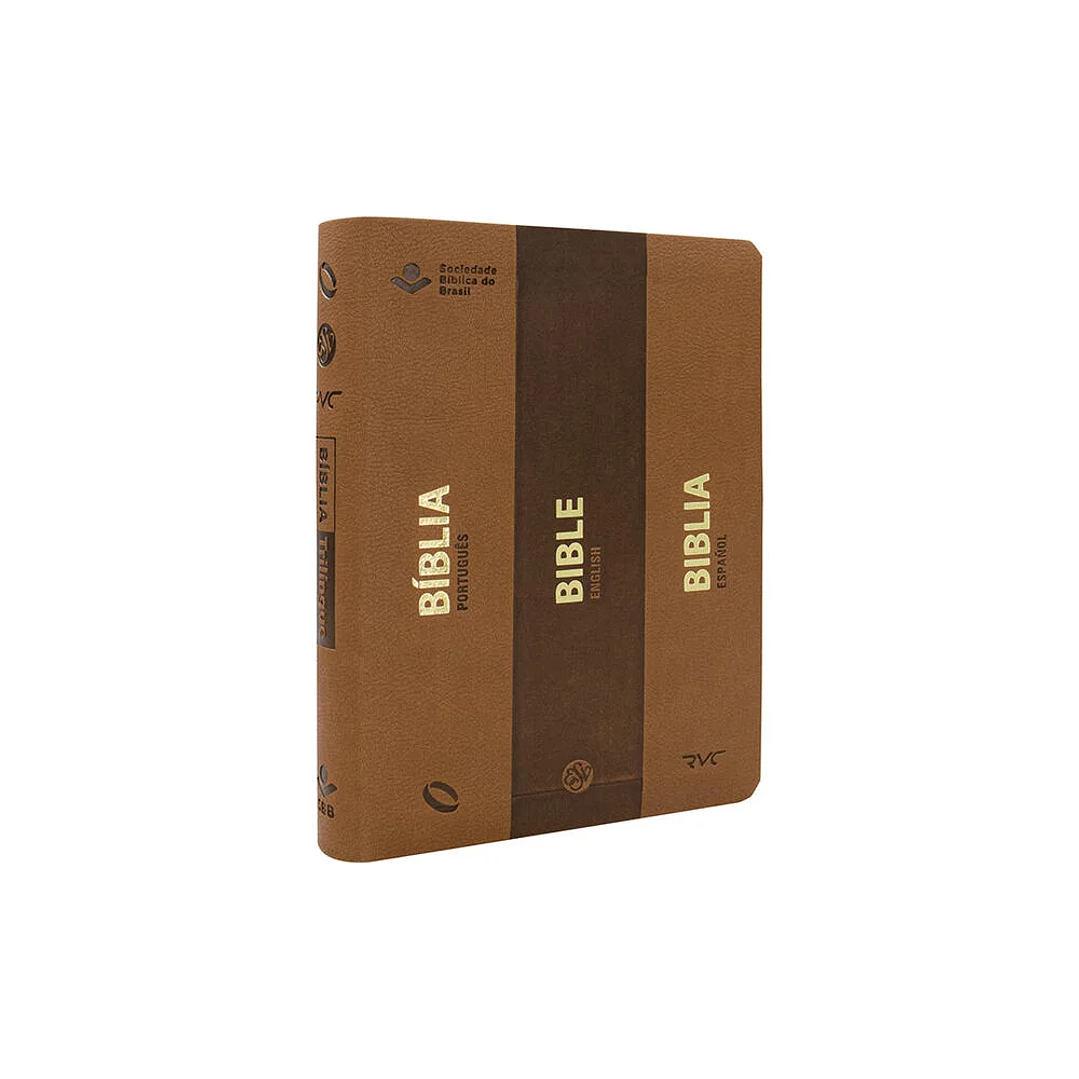 Bíblia Trilíngue Castanha 1