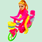 MUÑECA EN BICICLETA CON CUERDA 118-16B - Miniatura 1