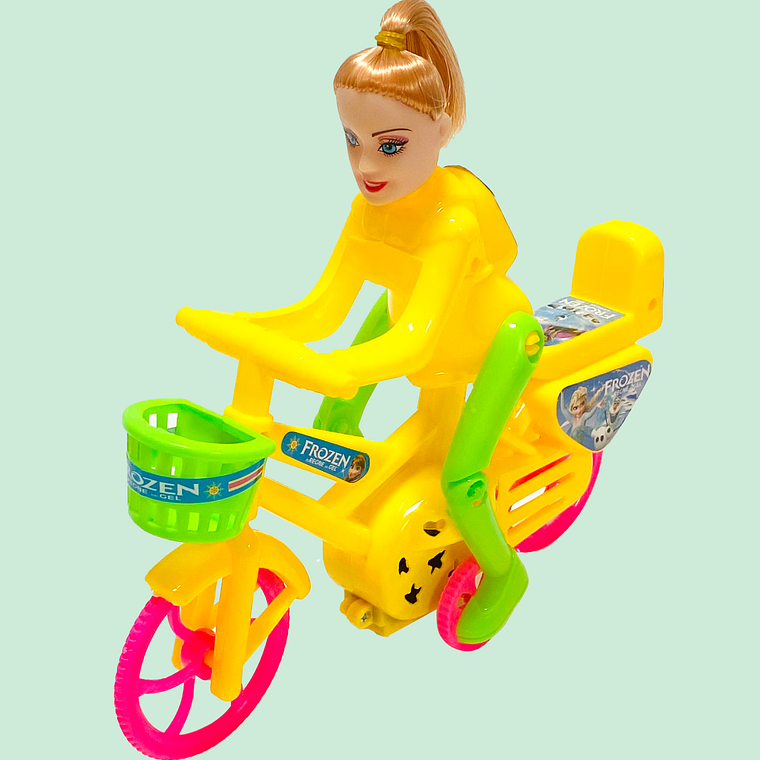 MUÑECA EN BICICLETA CON CUERDA 118-16B 2