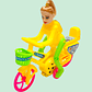 MUÑECA EN BICICLETA CON CUERDA 118-16B - Miniatura 2