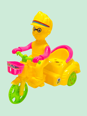 MUÑECO EN BICICLETA CON CUERDA 0839-A