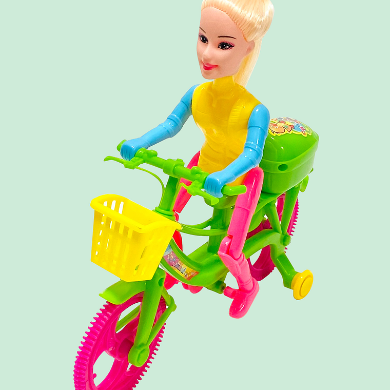 MUÑECA EN BICICLETA CON CUERDA 857-72 1