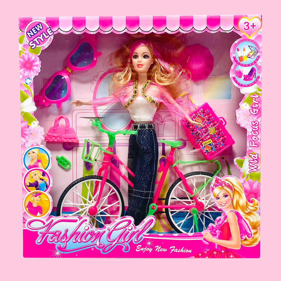 MUÑECA CON BICICLETA L886C 1