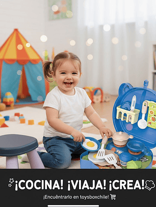 Set de Cocina Juguete Portátil 12 Piezas - Bolso Gato Azul