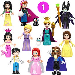 Set Figuras Princesas Disney Compatible Lego Elsa Anna Ariel (Versión 1)