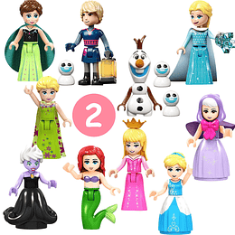 Set Figuras Princesas Disney Compatible Lego Elsa Anna Ariel (Versión 2)