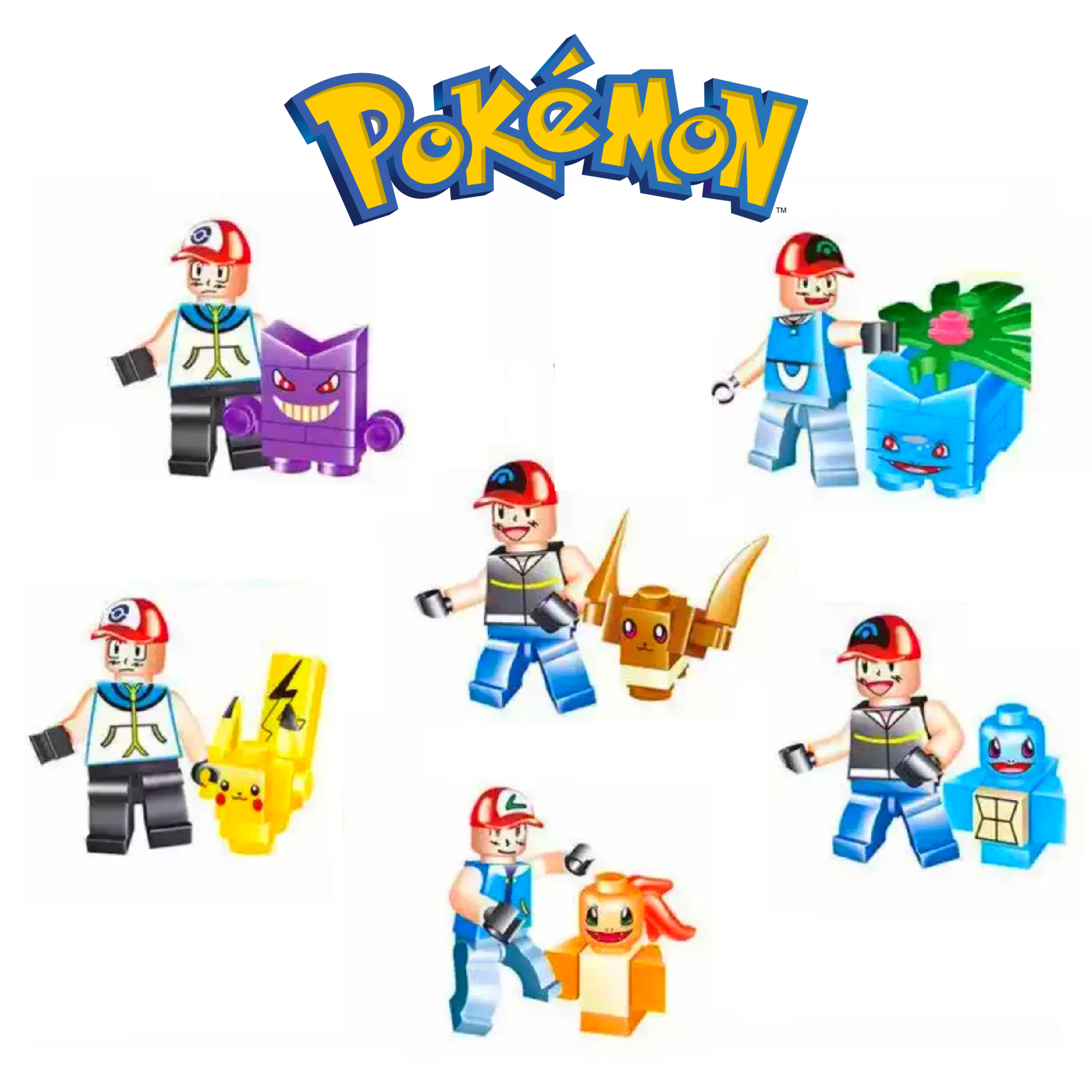 Set Pokemon Compatible Lego Entrenador Eeve Pikachu Pokeball