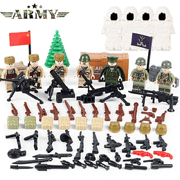 Set Militar Soldados Compatible Lego Camuflaje Usa vs China Ejercito 