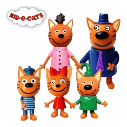 Kid E Cats Set Figuritas Familia Gatos 5 Personajes Juguetes