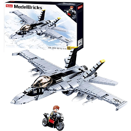Avión F/a-18e Super Militar Compatible Lego 682pzs Top Gun