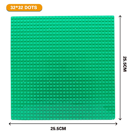 Base Bloque Verde Césped 32x32 Puntos Compatible Lego Classic Pasto