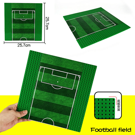 Base Bloque Cancha Fútbol 32x32 Puntos Compatible Lego Classic