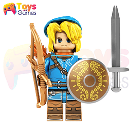 The Legend of Zelda Link Minifigura Compatible Lego Azul Armable