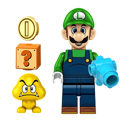 Super Mario Bross Figura Luigi Minifigura Compatible Lego Armable Nintendo 