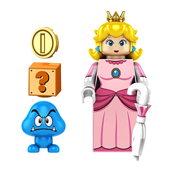 Super Mario Bross Figura Princesa Peach Minifigura Compatible Lego Armable Nintendo