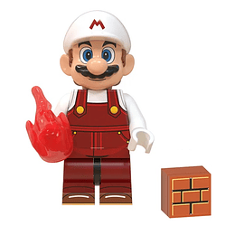 Mario Bross Figura Fuego Minifigura Compatible Lego Armable