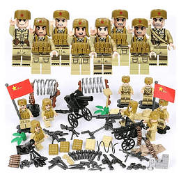 Set Ejército Chino Soldados Armable Guerra Armamento