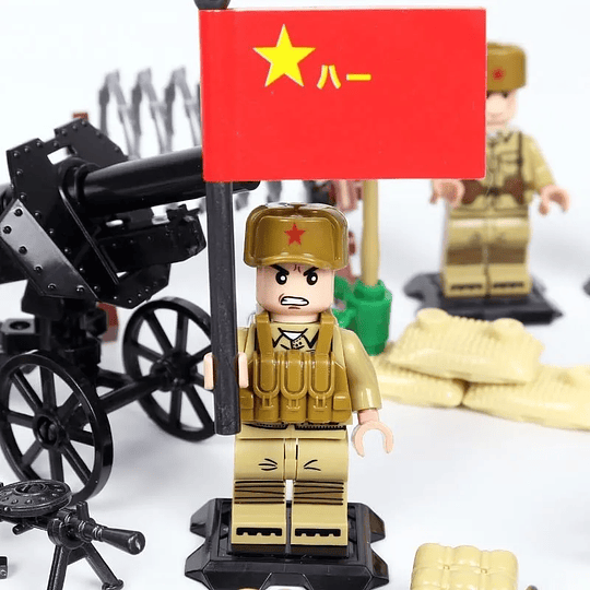 Set Ejército Chino Soldados Armable Guerra Armamento