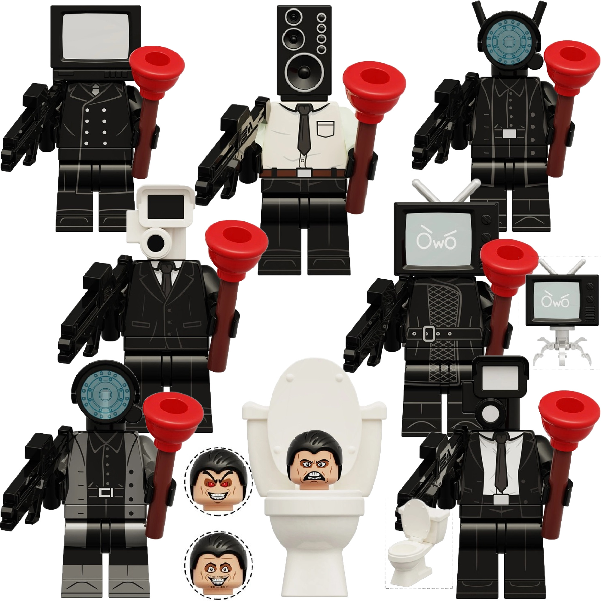 Set Skibidi Toilet Compatible Lego Cámara Tv Inodoro Juguete