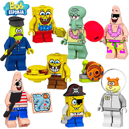 Set Figuras Bob Esponja Compatible Lego Calamardo Patricio Estrella