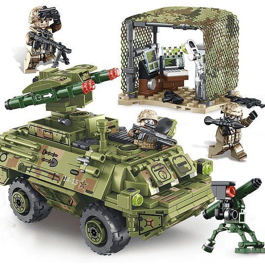 Set Vehículo Militar Tanque Figuras de Combate - Compatible con LEGO | Sembo 105656