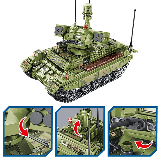 Set Tanque Militar y Figuras de Combate - Compatible con LEGO | Sembo 105712
