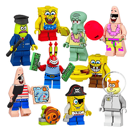 Set Figuras Bob Esponja Armable Calamardo Patricio Estrella 