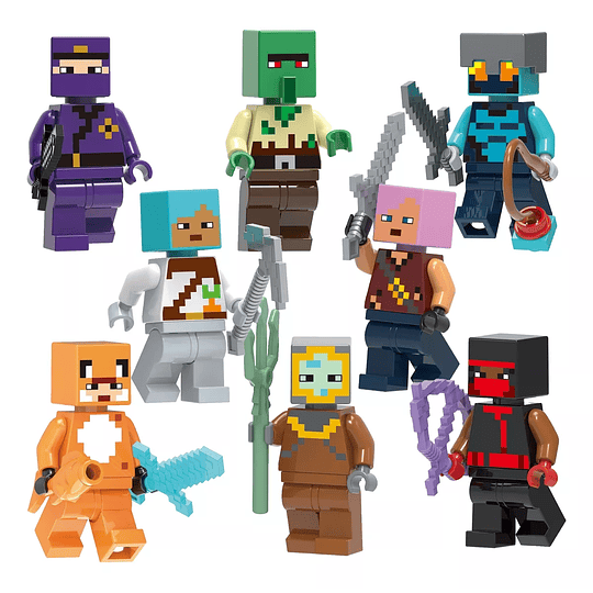 Set Minecraft Figuras Armables Juguetes Accesorios Bloques A