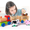 Tren Juguete De Madera Para Niños Granja Y Animales Color Multicolor