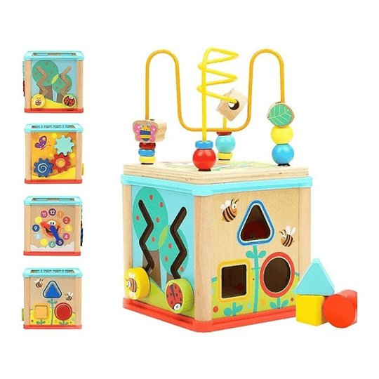 Juego Didáctico Cubo Jardín 5 En 1 Motricidad Topbright Color Multicolor