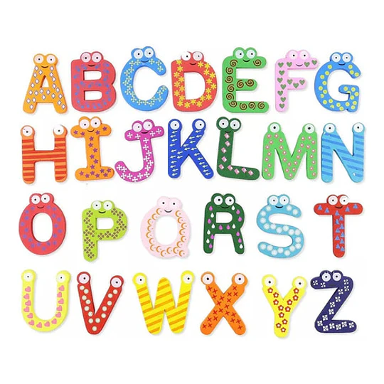 Letras Abecedario Y Numeros Didácticos De Madera Con Imán