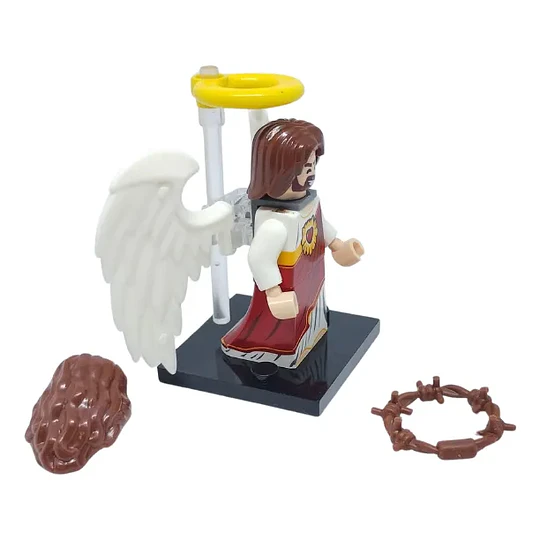 Minifigura Dios Jesucristo Ángel Armable Compatible con Bloques Lego Figura Religiosa Coleccionable