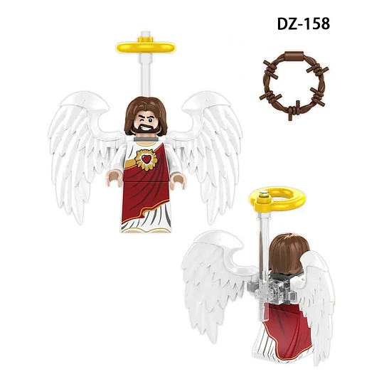 Minifigura Dios Jesucristo Ángel Armable Compatible con Bloques Lego Figura Religiosa Coleccionable