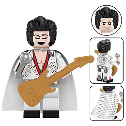 Minifigura Elvis Presley Armable Compatible con Bloques Lego Figura Cantante Rock Coleccionable