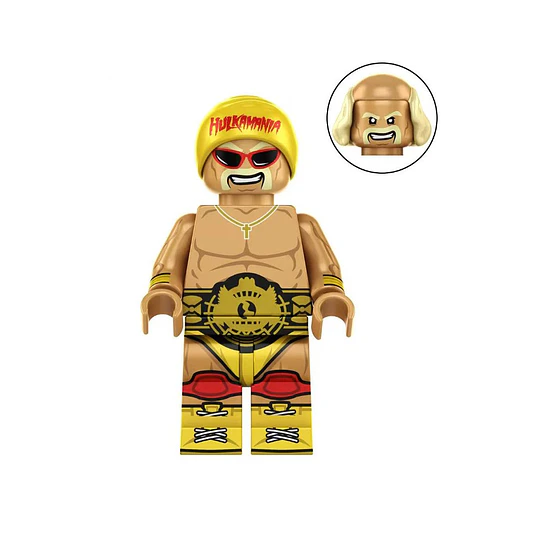 Minifigura Luchador Hulk Hogan Armable Compatible con Bloques Lego Figura Wrestling Coleccionable