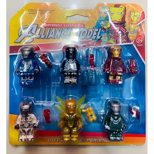 Set Minifiguras Marvel Avengers Bloques De Construcción 6pcs 6 Iron Man