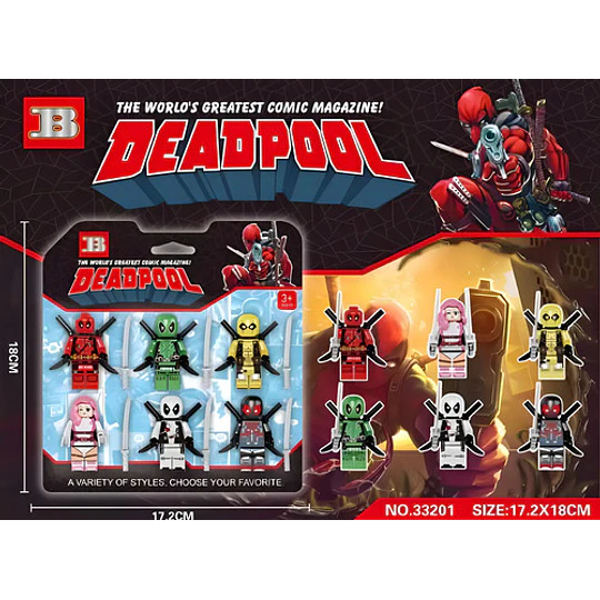 Set Minifiguras Marvel Avengers Bloques De Construcción 6pcs Cantidad De Piezas 6 Versión Del Personaje Deadpool Multiverso
