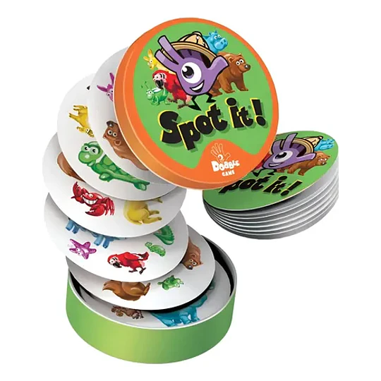Juego De Cartas Mesa Game Spot It Naranja Animales Dobble