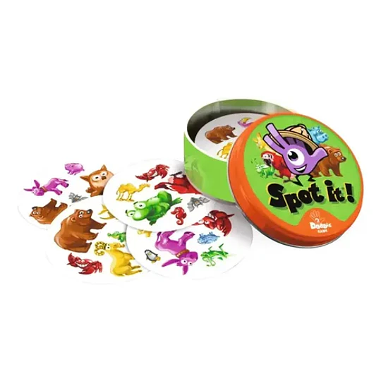 Juego De Cartas Mesa Game Spot It Naranja Animales Dobble