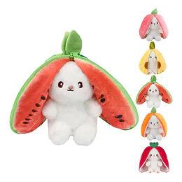 Peluche Conejo Frutal Con Cremallera Kawaii Orejas Largas