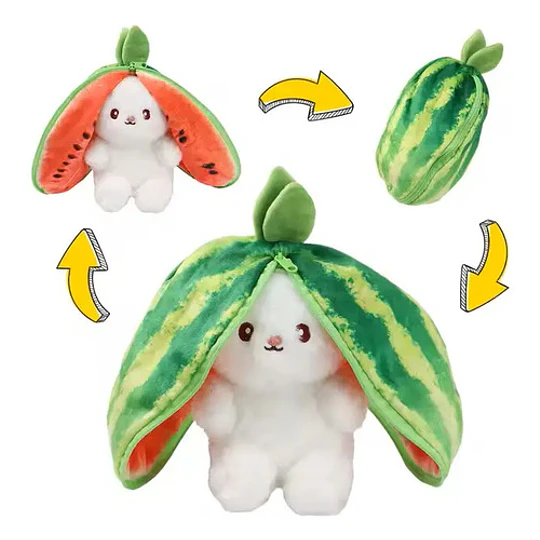 Peluche Conejo Frutal Con Cremallera Kawaii Orejas Largas