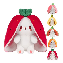 Peluche Conejo Frutal Con Cremallera Kawaii Orejas Largas