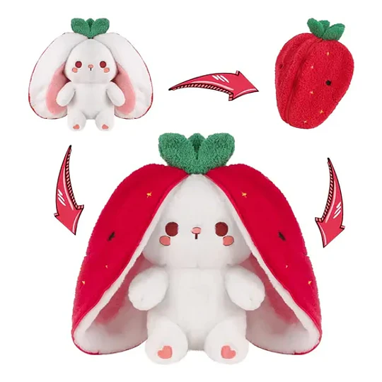 Peluche Conejo Frutal Con Cremallera Kawaii Orejas Largas