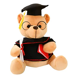 Oso De Peluche Graduación Con Gorro Y Diploma Tierno Calidad
