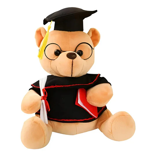 Oso De Peluche Graduación Con Gorro Y Diploma Tierno Calidad